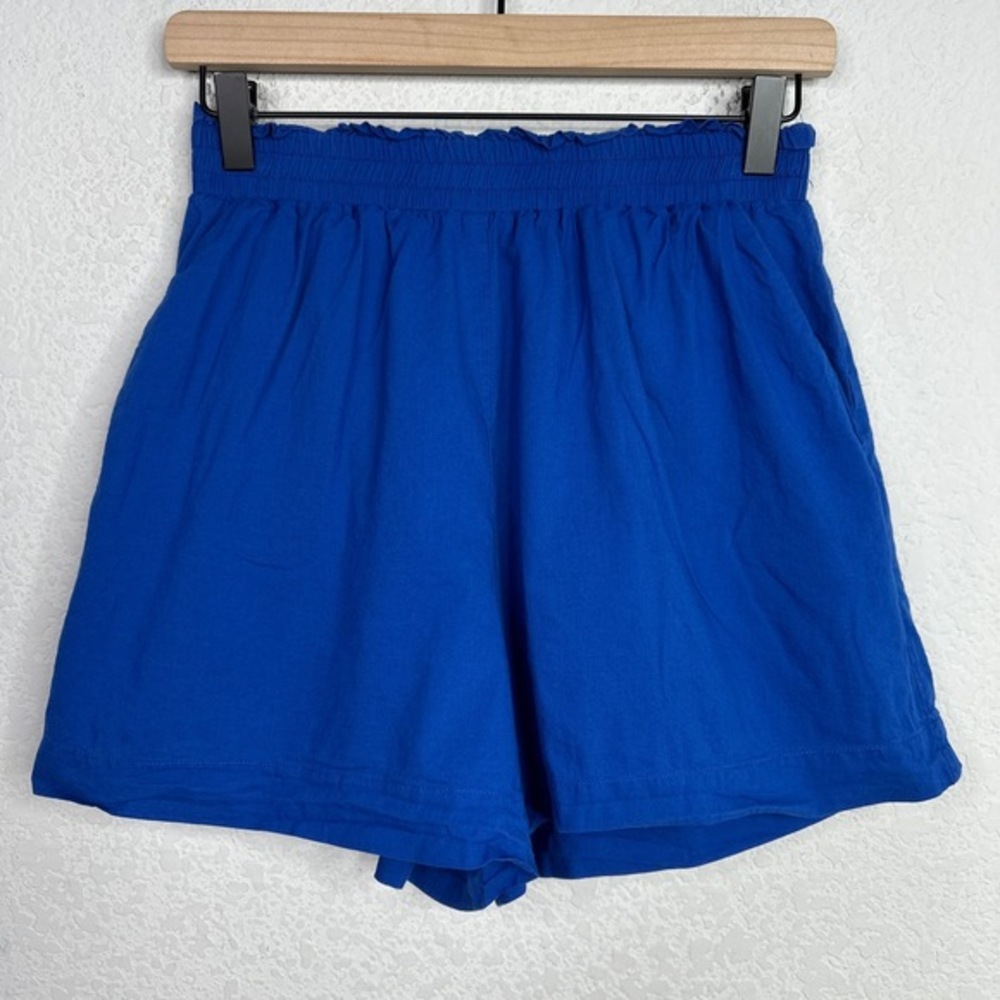 Modern Citizen Shorts Womens Small Blue Elastic Waist Lined Relaxed Coastal Boho
